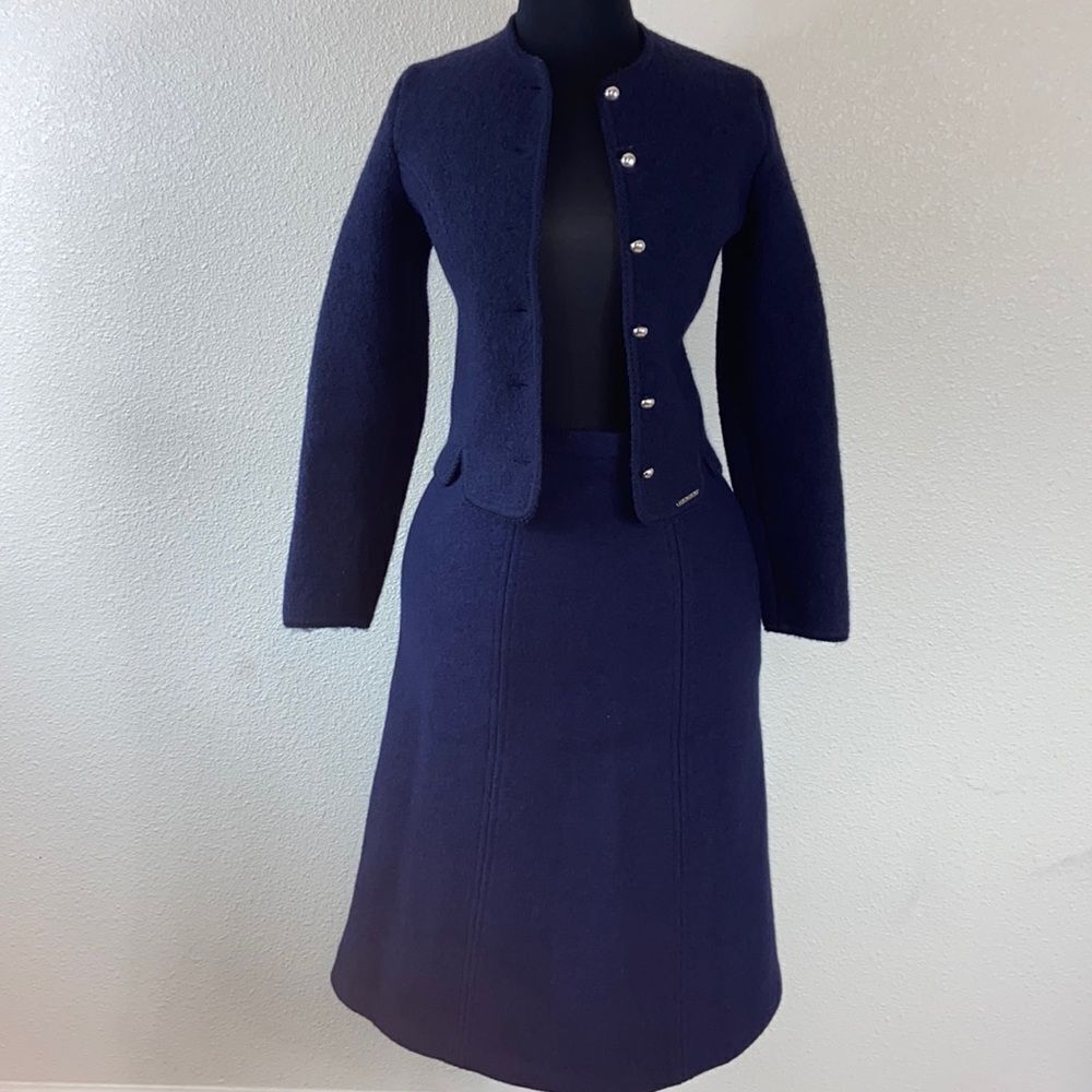 SET 2PC,GEIGER TIROL MADE IN AUSTRALIA 100% WOOL JACKET & SKIRT WOMEN SIZE 34